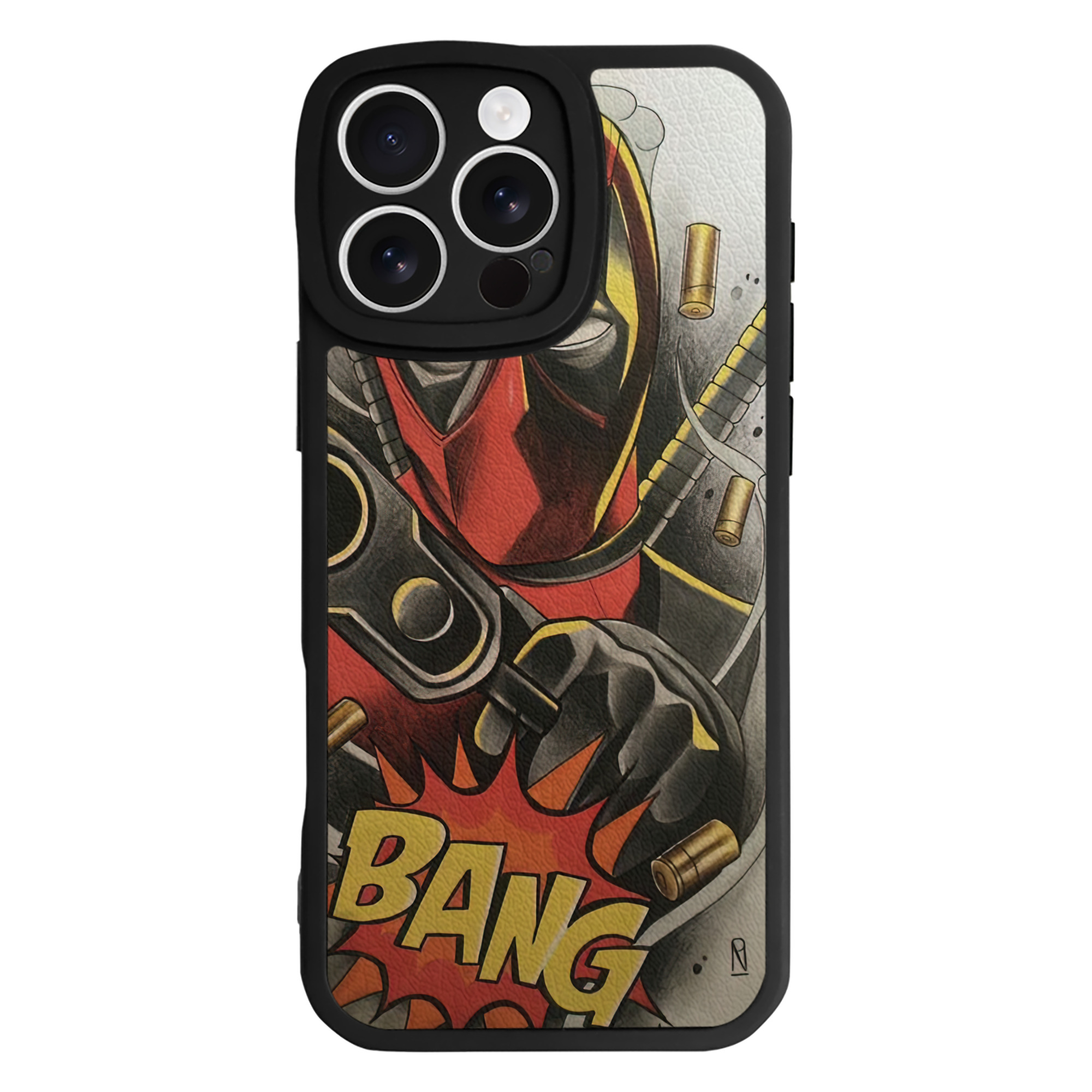 （画像用） Deadpool デッドプール 【iPhone 16シリーズ対応】シリコンスマホケース（レザー調） 材質：シリコン